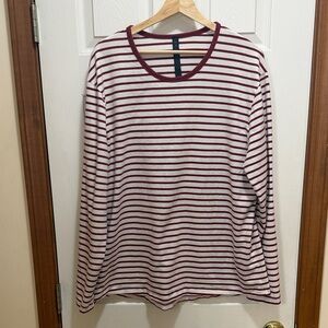 Lululemon Athletica Maroon and White Striped Top